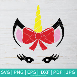 Unicorn Head With Hair Bow SVG- Cute Unicorn SVG - Newmody