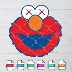 Sesame Street Elmo Head SVG - Elmo Face SVG Newmody