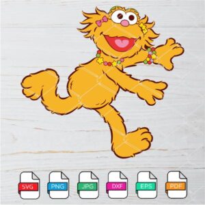 Sesame Street Zoe SVG - Zoe Runing face  SVG Newmody