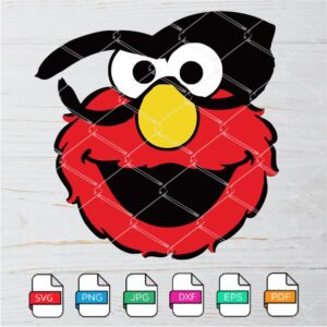 Sesame Street Elmo Pirate Head SVG - Elmo Pirate Face SVG Newmody