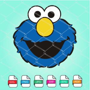 Sesame Street Cookie Monster Head  SVG - Cookie Monster Face SVG Newmody