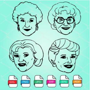 Golden Girls Faces SVG - Golden Girls SVG Newmody