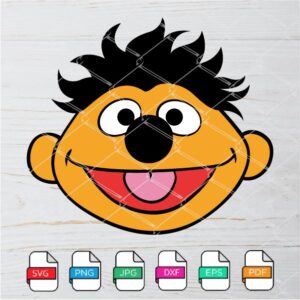 Sesame Street Ernest Head SVG -Ernest Face SVG Newmody