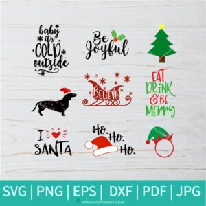 Christmas Bundle SVG - Christmas SVG - Snowman SVG - Winter SVG - Newmody