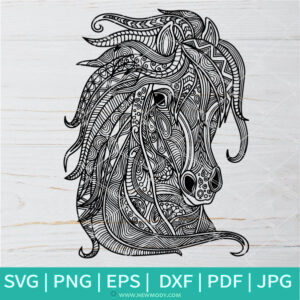 Coloring Mandala Horse SVG -Horse Head SVG -Mandala SVG - Newmody