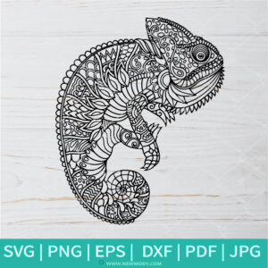 Coloring Mandala Chameleon SVG - Chameleon Mandala SVG - Newmody