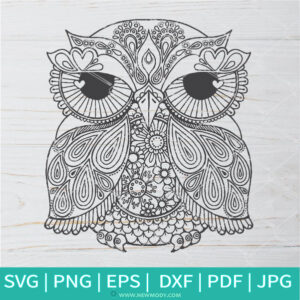 Coloring Owl Mandala SVG - Owl SVG -Mandala SVG - Newmody