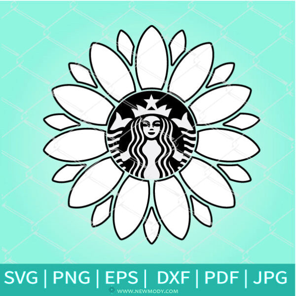 Sunflower Frame Strabucks SVG - Flower Monogram SVG - Frame SVG - Newmody