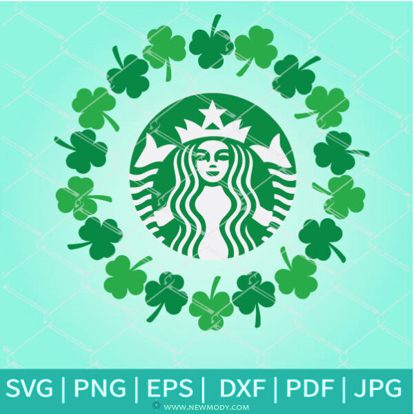 Clover Frame Strabucks SVG - Clover Monogram SVG -  Circle Frame SVG - Newmody