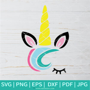 Unicorn Face With with Bangs- Cute Unicorn SVG - Newmody