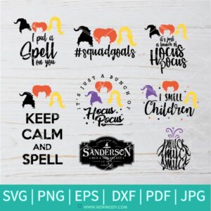 Hocus Pocus Bundle SVG - A Bunch Of Hocus Pocus SVG - Colored hocus pocus SVG - Sanderson Sisters SVG