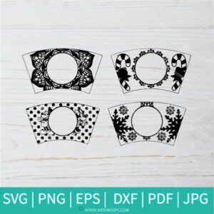 Starbucks Wrap Bundle SVG - flower Strabucks SVG - Flower Monogram SVG - Frame SVG Monogram Wrap SVG - Newmody