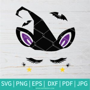 Halloween Unicorn SVG - Halloween Witch Unicorn SVG -Unicorn  Face SVG - Halloween SVG - Unicorn head SVG - Newmody