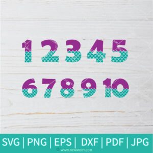 Mermaid Birthday Numbers  SVG -  Mermaid SVG - Birthday SVG - Newmody