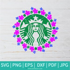 Circle Frame Strabucks SVG - Floral Monogram SVG - Circle Frame SVG - Newmody