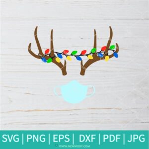 Antler Christmas SVG  - antler christmas lights SVG - Christmas 2020 svg - Quarantine Svg - Newmody