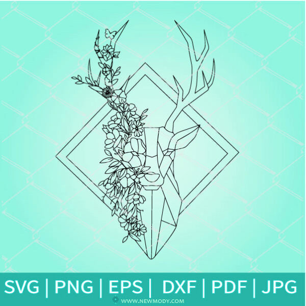 Coloring Mandala Deer Frame SVG - Deer  Head SVG -Mandala SVG - Newmody