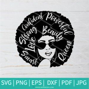 Afro Woman SVG - Beautiful Black Women SVG - Newmody