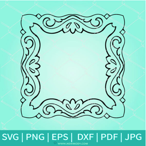 Picture Flower Frame  SVG -Ornament Border SVG - Newmody