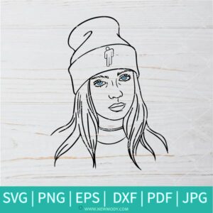 Billie Eilish With Blohsh Beanie SVG - Billie Eilish SVG - Blohsh Beanie SVG - billie eilish blohsh hat SVG - Newmody