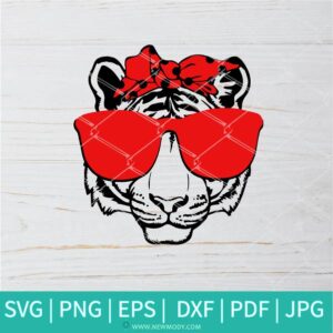 Tiger With Bandana SVG -  Wild Tiger Head bandana SVG - Tiger King SVG - Newmody