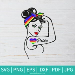 Pride Rosie  SVG - LGBT  SVG - Pride Heart SVG -  Rainbow SVG - Newmody