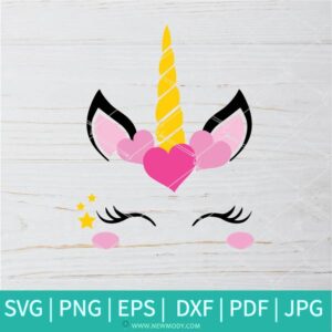 Unicorn Heart SVG - Unicorn head SVG - Newmody