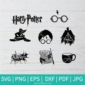 Harry Potter Bundle SVG - Deathly Hallows SVG - Hogwarts svg -Halloween SVG - Potter SVG - Newmody