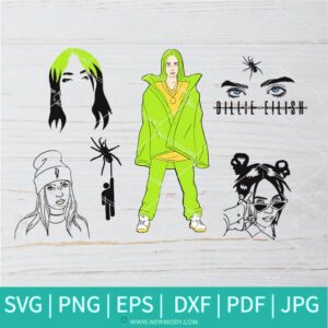 Billie Eilish Bundle SVG - Billie Eilish SVG - Blohsh Beanie SVG - billie eilish blohsh hat SVG - Newmody