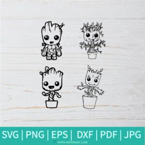 Baby Groot Bundle SVG - Baby Groot Characters svg- I Am Groot Svg - Guardians  SVG - Newmody