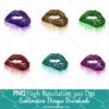 Glitter Dripping Cheetah Print Lips Sublimation PNG Bundle - Newmody