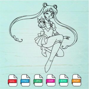 Sailor Moon Outline SVG - Sailor Moon  Clipart Newmody