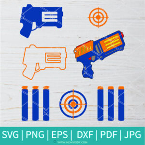 Nerf SVG Bundle - Nerf Gun SVG- Nerf Bullet SVG - Nerf Target SVG - Newmody