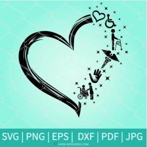 Disability Heart Svg - Disability Support SVG - Helping Hands Svg - Newmody