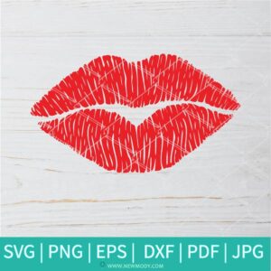 Distressed Lips SVG - Grunge Kiss Svg - Red Lips Clipart - Newmody