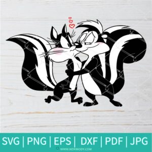 Pepe le Pew Penelope love SVG - Pepé Le Pew SVG - Pepe le Pew Penelope Kiss SVG - Newmody