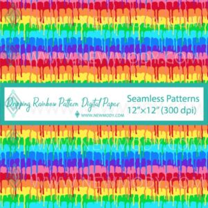 Dripping Rainbow Pattern Digital Paper - Dripping Colorful Seamless Patterns - Dripping LGBT Pride Rainbow Sublimation - Newmody