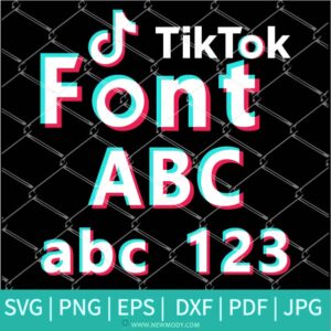 Tik Tok Font White SVG - Tik Tok Alphabet, Letters & Numbers SVG /PNG/ PDF/EPS - Newmody