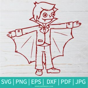 Bat Vampire Kid SVG-PNG - Halloween SVG - Vampire SVG - SVG Cut File For Cricut and Silhouette