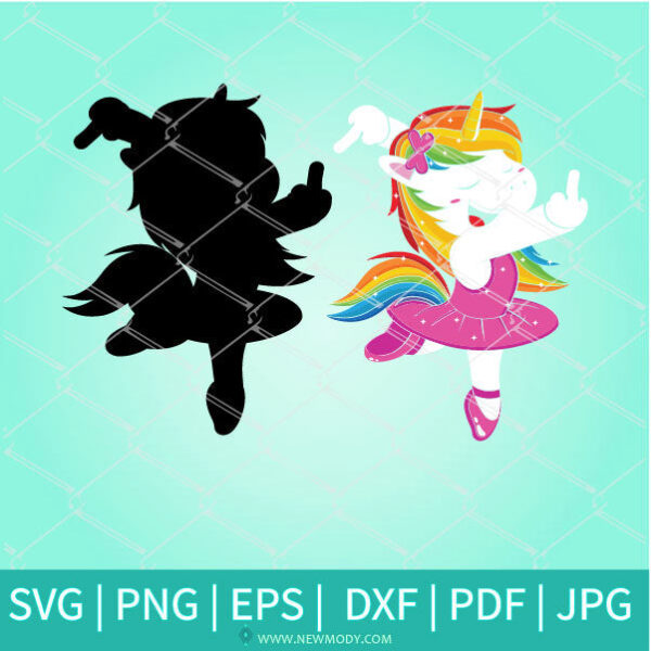 Funny Unicorn SVG - Unicorn Middle Finger SVG - Newmody