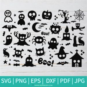 Halloween SVG Bundle -Halloween PNG Clipart Vector Graphics- Pumpkin PNG - Halloween  Elements Svg Cut Files for Cricut and silhouette