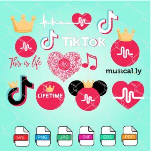 Tik Tok SVG Bundle - Tik Tok Logo Vector - Musically Logo With Crown Newmody