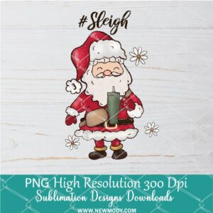 Sliegh Bougie Santa Png, Tumbler and Belt Bag Sublimation & DTF T-Shirt Design Digital Download