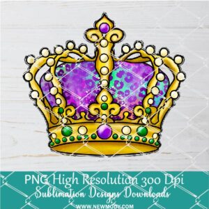 Mardi Gras Crown Png, Mardi Gras Png For Sublimation & DTF T-Shirt Design Digital Download