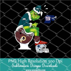 Grinch football toilet Eagles Cowboys PNG ,Grinchmas Sublimation & DTF T-Shirt Design Digital Download