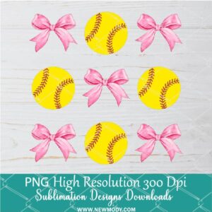 Coquette Softball Png Dtf and Sublimation shirt design Digital download