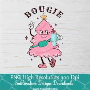 Bougie Pink Christmas Tree Png, Stanley Tumbler Inspired Belt Bag Sublimation  & DTF T-Shirt Design Digital Download