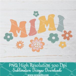 Mimi Flowers Png For Sublimation & DTF T-Shirt Design Digital Download