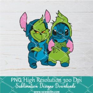 Grinch and Stitch PNG For Sublimation, Stitch PNG, Grinch PNG