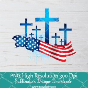 Christian US Flag Png For Sublimation & DTF T-Shirt Design Digital Download